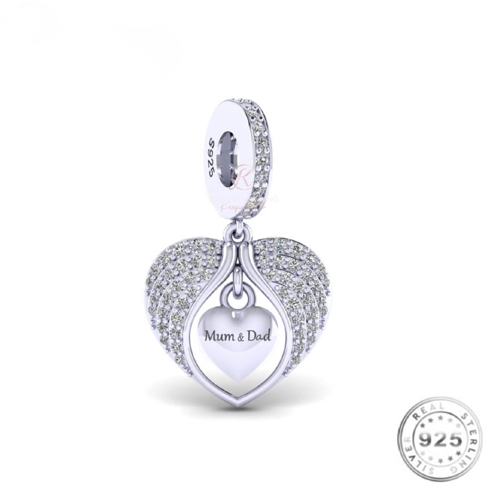 Heart & Mom Dangle Charm | Sterling silver | Pandora US